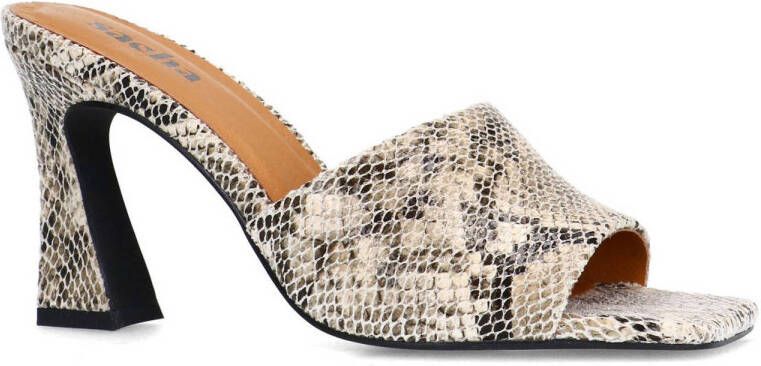 Sacha muiltjes met slangenprint beige