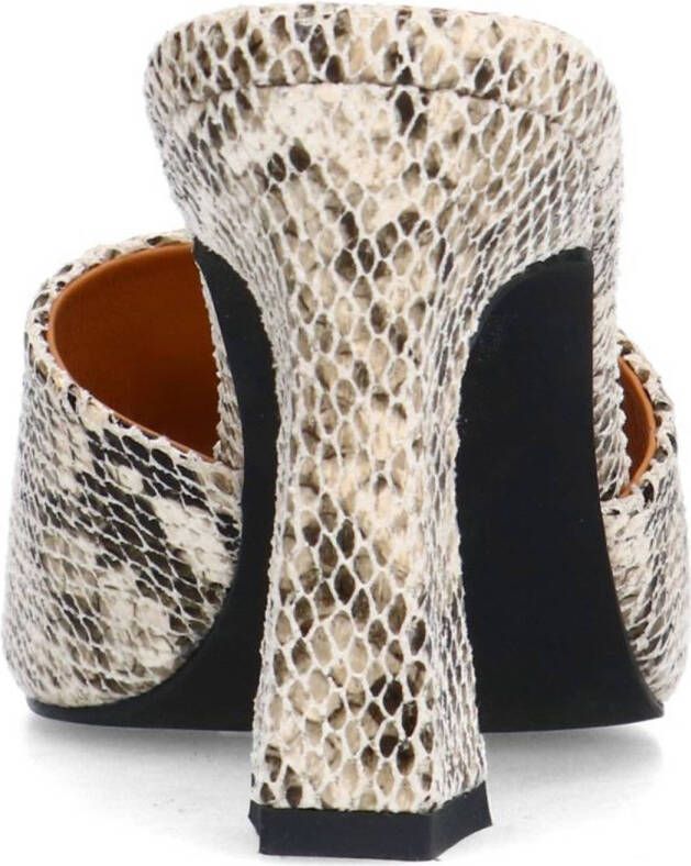 Sacha muiltjes met slangenprint beige