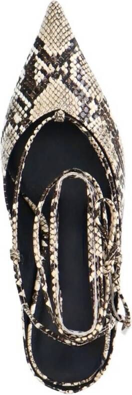 Sacha pumps met slangenprint beige