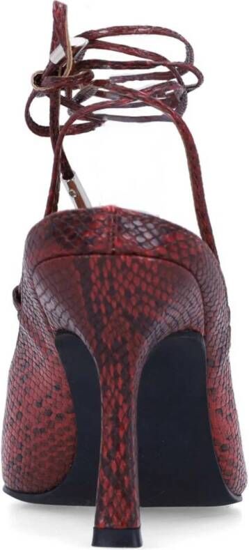 Sacha pumps met slangenprint rood