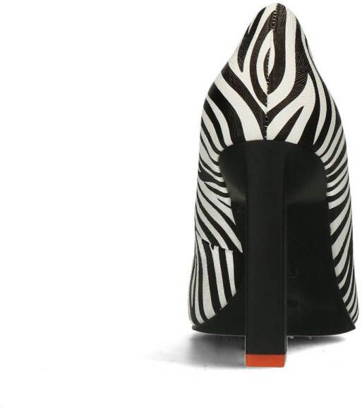 Sacha pumps met zebraprint zwart wit