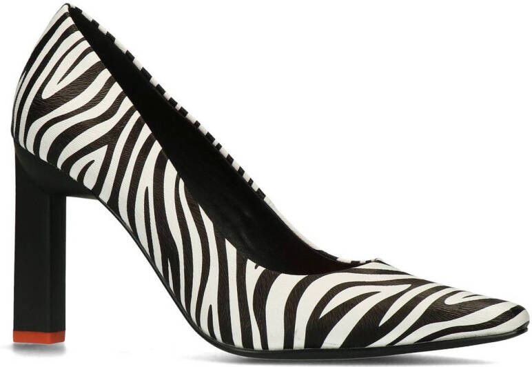 Sacha pumps met zebraprint zwart wit