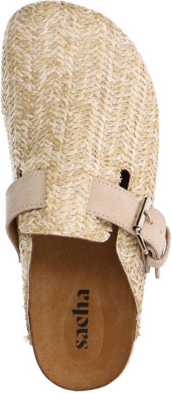 Sacha raffia clogs beige