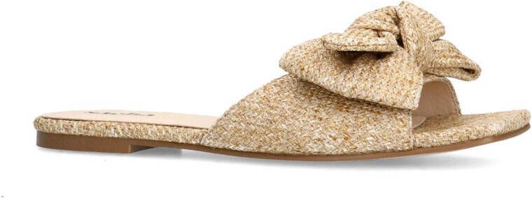 Sacha raffia slippers beige