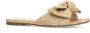 Sacha Dames Beige raffia slippers met strik - Thumbnail 4