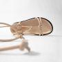 Sacha Dames Beige platte sandalen met strikveters - Thumbnail 2