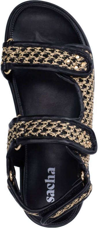 Sacha sandalen beige zwart