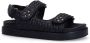 Sacha Dames Zwarte sandalen met goudkleurige studs - Thumbnail 3