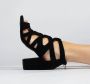 Sacha Dames Zwarte opengewerkte sandalen met hak - Thumbnail 3