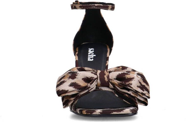 Sacha sandalettes met panterprint beige bruin