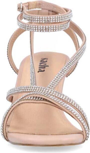 Sacha sandalettes met strass beige