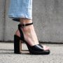Sacha Dames Zwarte platform sandalen met hak - Thumbnail 5