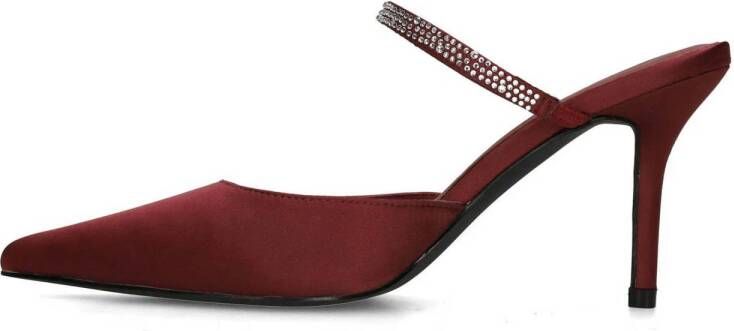 Sacha satijnen muiltjes met strass bordeaux