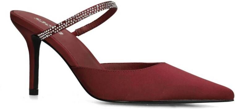 Sacha satijnen muiltjes met strass bordeaux