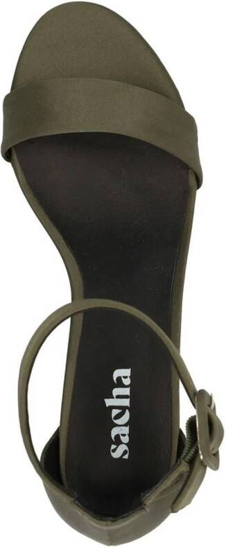 Sacha satijnen sandalettes kaki