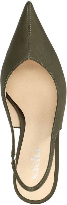 Sacha satijnen slingback pumps kaki