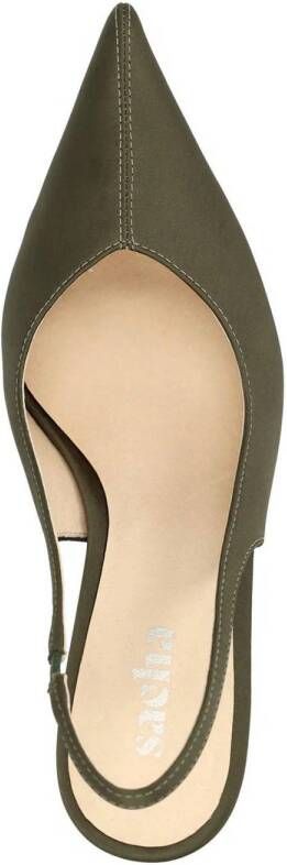 Sacha satijnen slingback pumps kaki