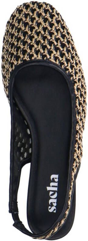 Sacha slingback loafers beige zwart