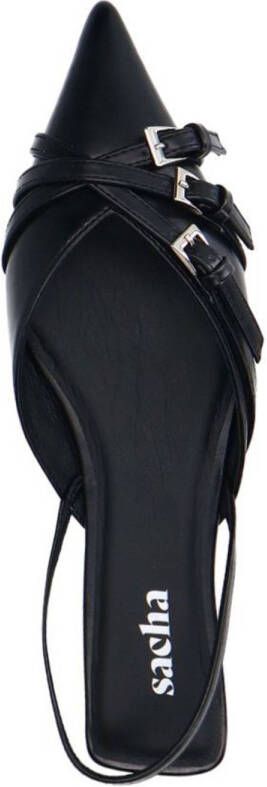 Sacha slingback loafers zwart