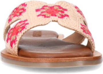 Sacha slipper beige rood