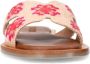 Sacha Dames Beige slippers met roze bloemen embroidery - Thumbnail 4