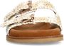 Sacha Dames Beige raffia slippers met witte details - Thumbnail 3