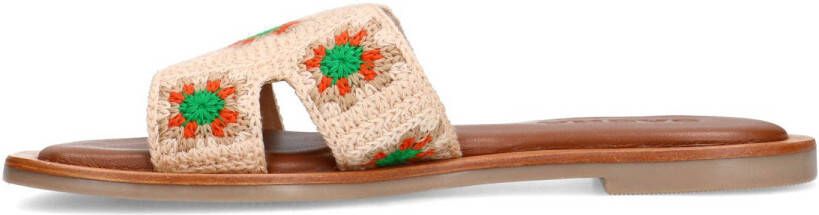 Sacha slippers beige blauw