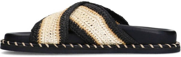 Sacha slippers ecru zwart
