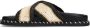Sacha Dames Zwarte plateauslippers met beige band - Thumbnail 3