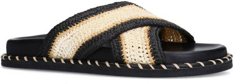 Sacha slippers ecru zwart