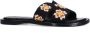 Sacha Dames Zwarte slippers met bloemen embroidery - Thumbnail 4
