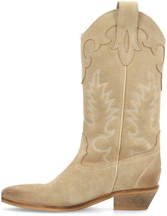 Sacha suède cowboylaarzen beige