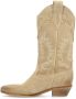 Sacha Dames Beige suède cowboylaarzen met sierstiksels - Thumbnail 2