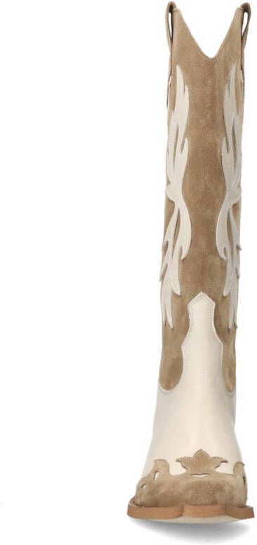 Sacha suède cowboylaarzen beige wit