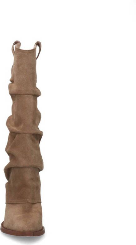 Sacha suède cowboylaarzen met flap beige