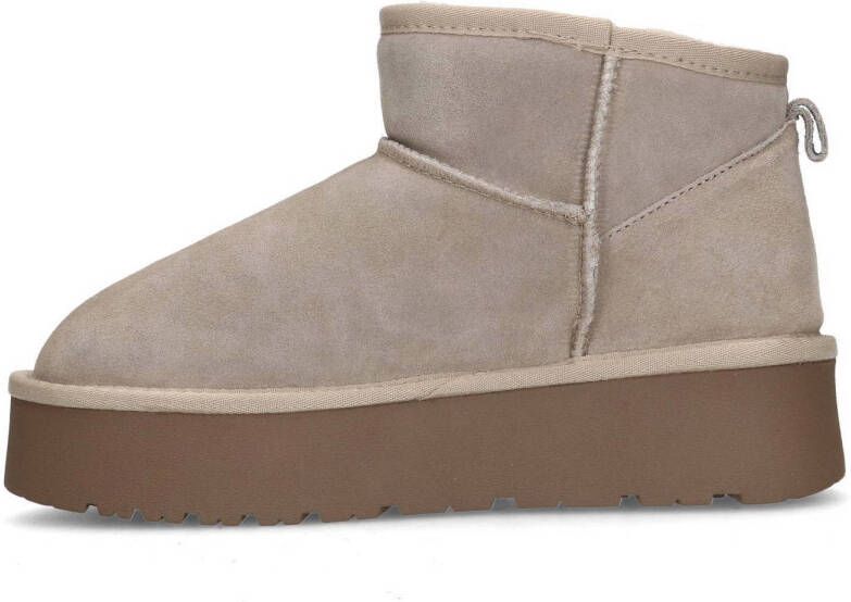 Sacha suède enkelboots beige