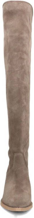 Sacha suede overknee laarzen beige