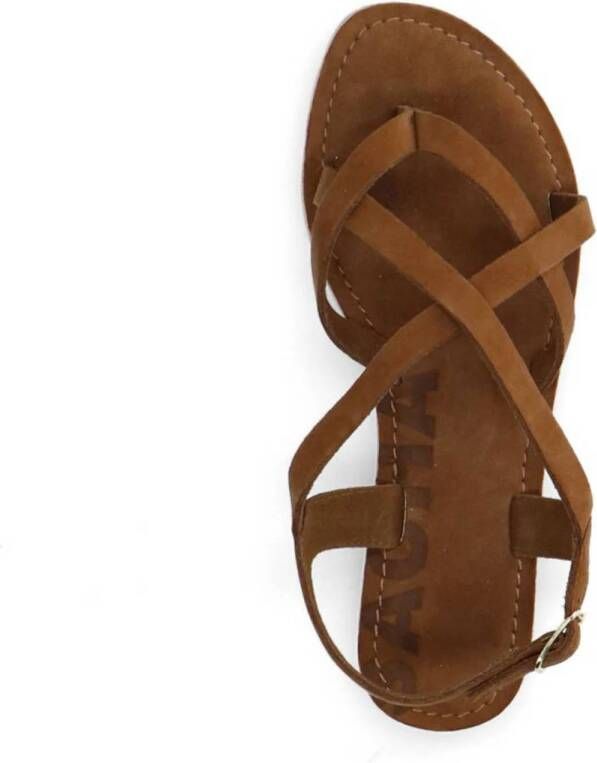 Sacha suède sandalen cognac