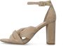 Sacha Dames Beige geknoopte suède sandalen met hak - Thumbnail 4