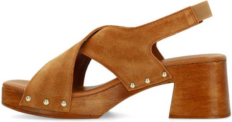 Sacha suède sandalettes cognac