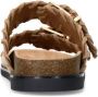 Sacha Dames Beige suède slippers met goudkleurige buckles - Thumbnail 3