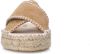 Sacha Dames Beige suède slippers met witte stiksels - Thumbnail 3
