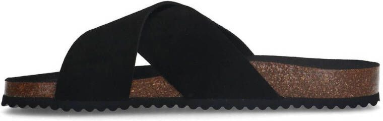 Sacha suède slippers zwart