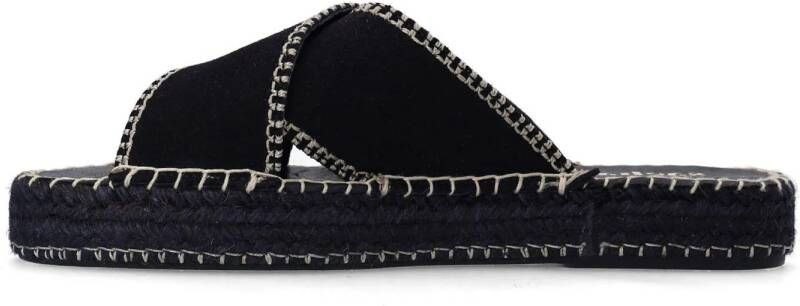 Sacha suède slippers zwart