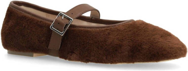 Sacha zacht harige ballerina's bruin