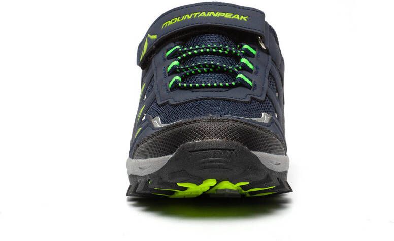 Scapino Mountain Peak leren wandelschoenen donkerblauw groen kids