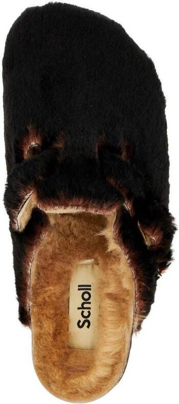 Scholl Fae New clogs van imitatiebont donkerbruin