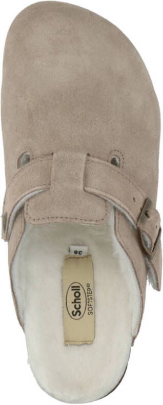 Scholl Fae suède clogs beige