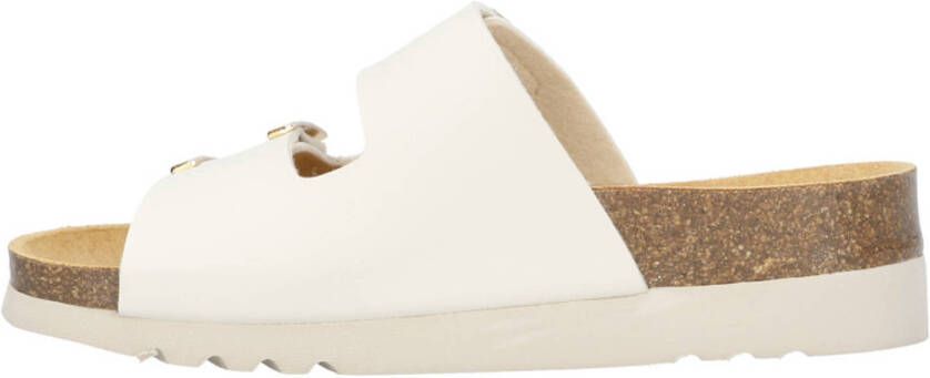 Scholl Monterey 2 Straps leren slippers ecru