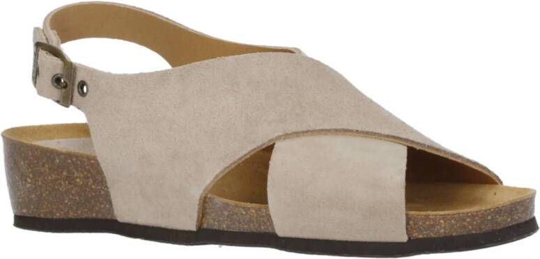 Scholl suède sandalen beige